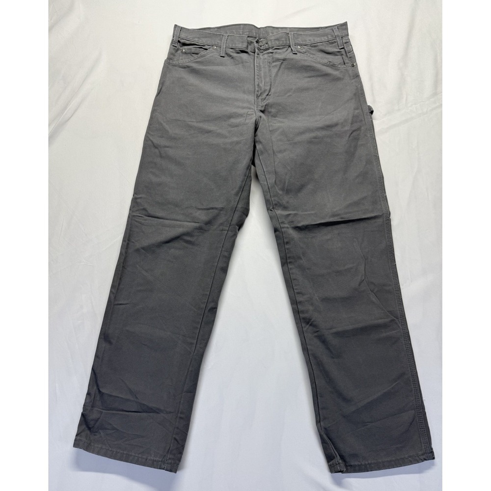 Dickies Workwear Carpenter Pants Mens 37x32 Gray Utility Canvas Work Pants
